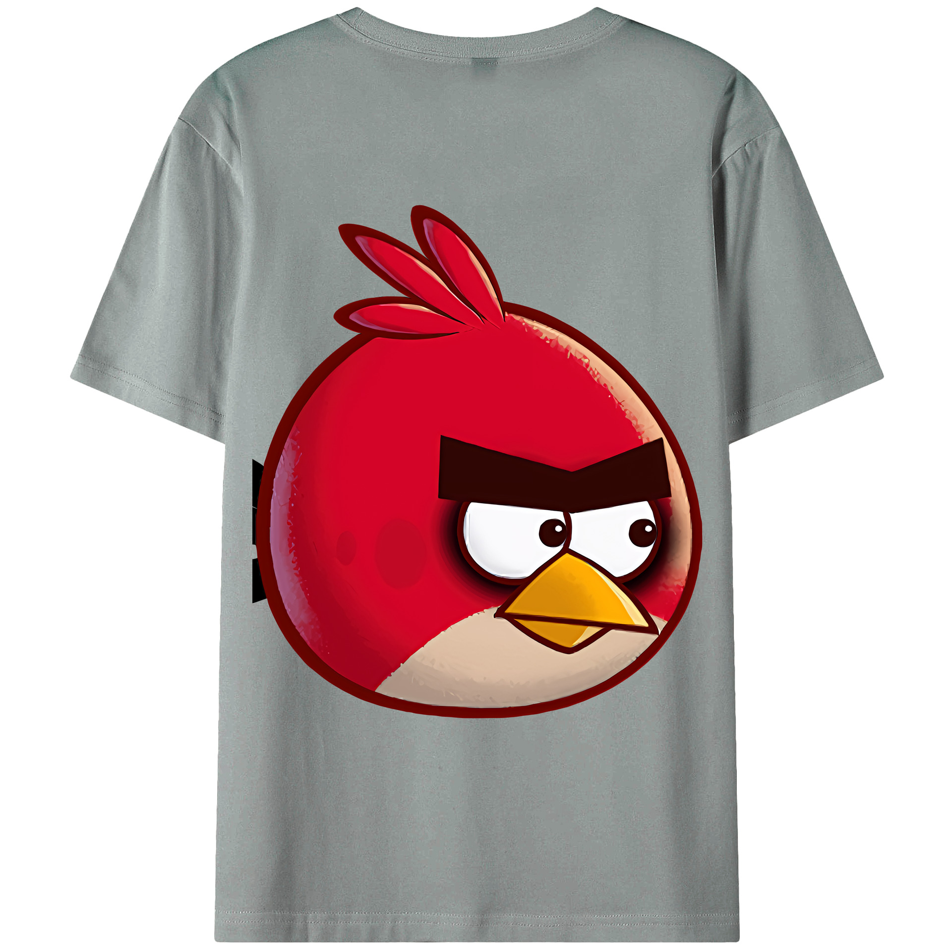 （画像用） Angry Birds アングリーバード 綿100％ メンズ半袖Tシャツ（バックプリント） 通気性